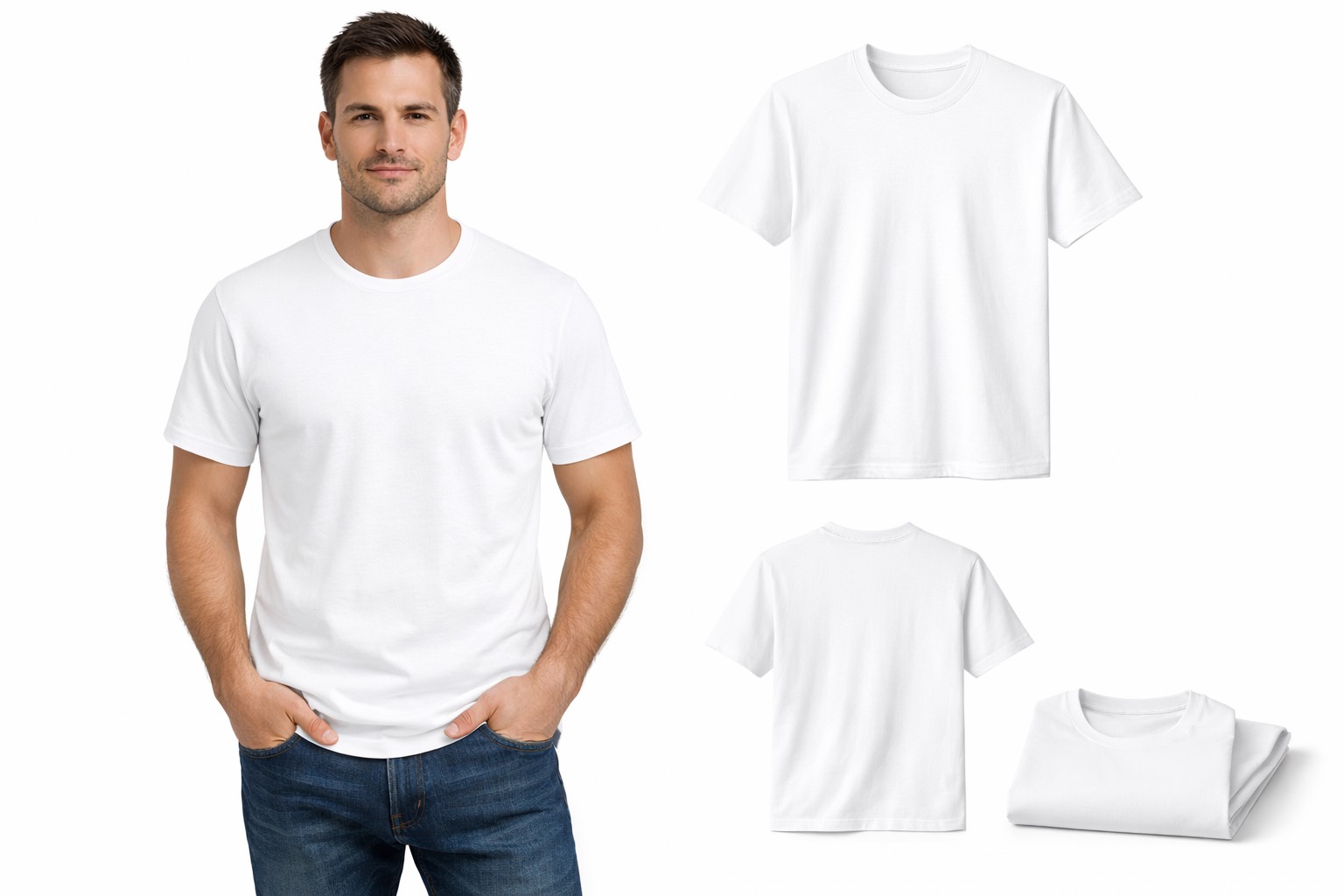 94372B89-AD2C-48A4-A56F-471CFC90DAFB Basic Knitted Cotton T-Shirt - Image 1